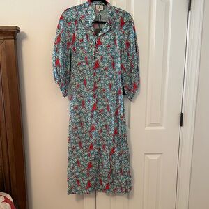 Tuckernuck Red and Blue Floral Midi Dress
